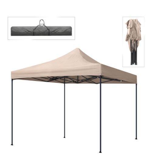 Κιόσκι - Gazebo πτυσσόμενο μεταλλικός σκελετός - αδιάβροχο ύφασμα χρώμα της άμμου 3x3x3,10m.