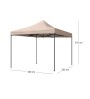 Κιόσκι - Gazebo πτυσσόμενο μεταλλικός σκελετός - αδιάβροχο ύφασμα χρώμα της άμμου 3x3x3,10m.