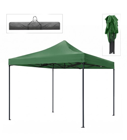 Κιόσκι - Gazebo πτυσσόμενο μεταλλικός σκελετός - αδιάβροχο ύφασμα χρώμα πράσινο 3x3x3,10m.