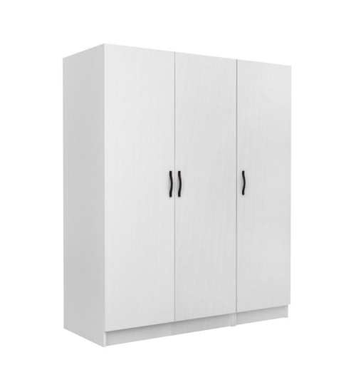 Ντουλάπα ρούχων τρίφυλλη χρώμα λευκό 150x60x181εκ.