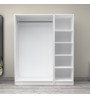Ντουλάπα ρούχων τρίφυλλη χρώμα λευκό 150x60x181εκ.