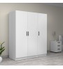 Ντουλάπα ρούχων τρίφυλλη χρώμα λευκό 150x60x181εκ.