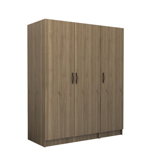 Ντουλάπα ρούχων τρίφυλλη χρώμα καρυδί 150x60x181εκ.