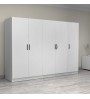 Ντουλάπα ρούχων πεντάφυλλη χρώμα λευκό 250x60x181εκ.