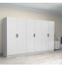Ντουλάπα ρούχων εξάφυλλη χρώμα λευκό 300x60x181εκ.
