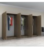 Ντουλάπα ρούχων εξάφυλλη χρώμα καρυδί 300x60x181εκ.