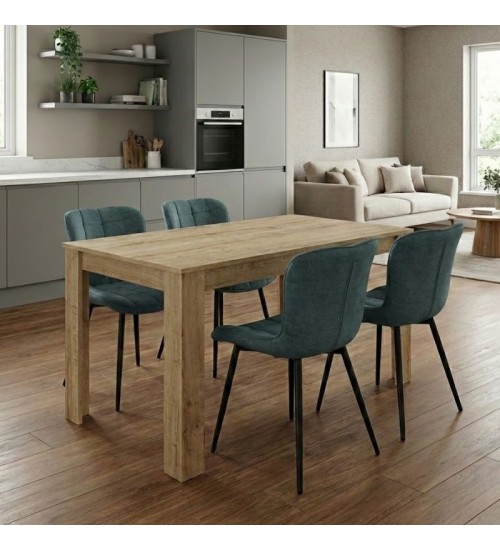Σετ τραπεζαρία 5τμχ Darlen - χρώμα sapphire oak - πράσινο 125x72x74εκ.