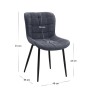 Σετ τραπεζαρία 5τμχ Darlen - χρώμα sencron black - ανθρακί 125x72x74εκ.