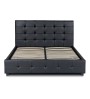 Κρεβάτι από τεχνόδερμα με αποθηκευτικό χώρο Μαύρο