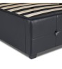 Κρεβάτι από τεχνόδερμα με αποθηκευτικό χώρο Μαύρο