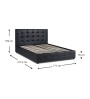 Κρεβάτι από τεχνόδερμα με αποθηκευτικό χώρο Μαύρο