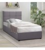 Κρεβάτι βελούδινο με αποθηκευτικό χώρο χρώμα γκρι 100x200εκ.