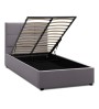 Κρεβάτι βελούδινο με αποθηκευτικό χώρο χρώμα γκρι 100x200εκ.