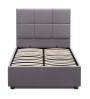 Κρεβάτι βελούδινο με αποθηκευτικό χώρο χρώμα γκρι 100x200εκ.