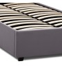 Κρεβάτι βελούδινο με αποθηκευτικό χώρο χρώμα γκρι 100x200εκ.