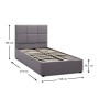 Κρεβάτι βελούδινο με αποθηκευτικό χώρο χρώμα γκρι 100x200εκ.