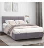 Κρεβάτι βελούδινο με αποθηκευτικό χώρο χρώμα γκρι 150x200εκ.
