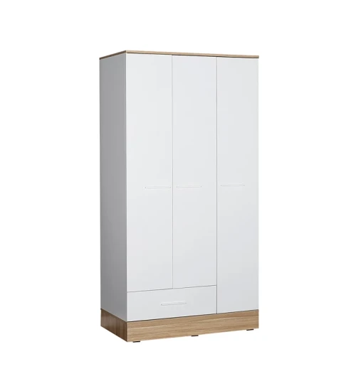 Ντουλάπα ρούχων 3φυλλη σε χρώμα Λευκό- Sonoma 103x52x198εκ.