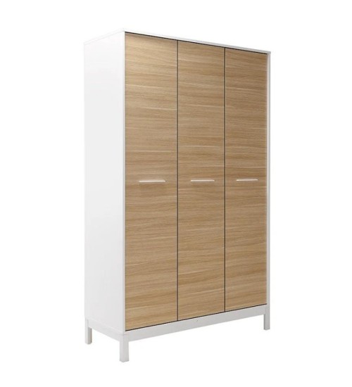 Ντουλάπα ρούχων 3φυλλη χρώμα Δρυς- Λευκό 120x52x202εκ.