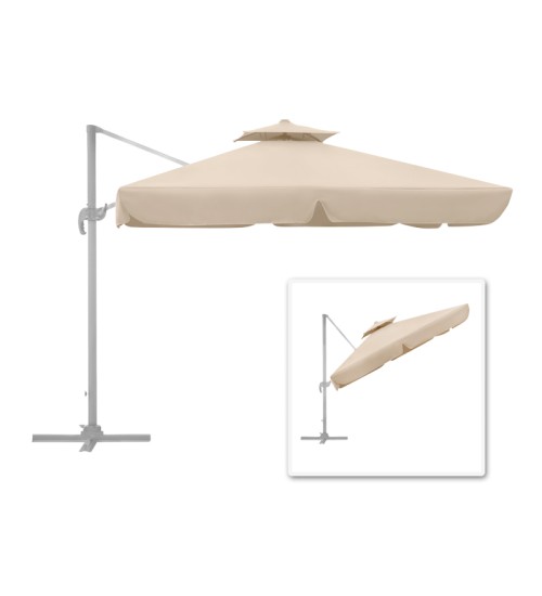 Ομπρέλα κρεμαστή επαγγελματική τηλεσκοπική αλουμινίου χρώμα εκρού 3x3.