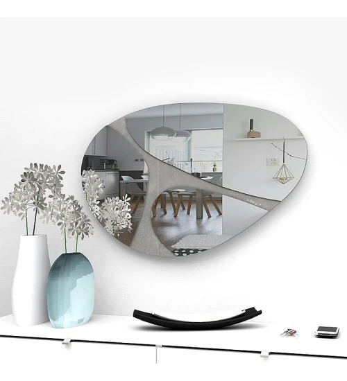 Καθρέφτης τοίχου χρώμα γκρι 73x49x2,2εκ.