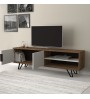 Έπιπλο τηλεόρασης χρώμα Καρυδί- Λευκό 160x35x49εκ.