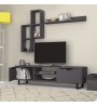 Σύνθεση τηλεόρασης χρώμα Γκρι 160x35x40εκ.