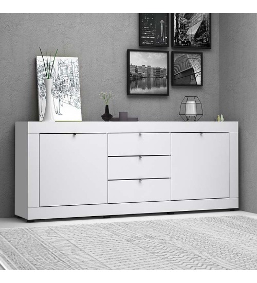 Μπουφές μελαμίνης χρώμα λευκό 210x45x86εκ.