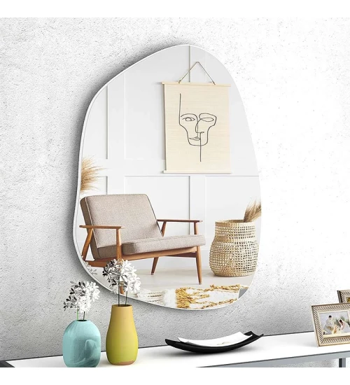 Καθρέφτης τοίχου χρώμα λευκό 100x80x2,2εκ.