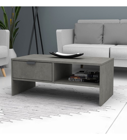 Τραπεζάκι σαλονιού - χρώμα Γκρι Σκυροδέματος 100x50εκ.