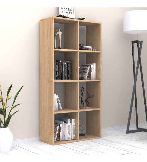 Βιβλιοθήκη χρώμα φυσικό οξιάς 69,8x29x142εκ.