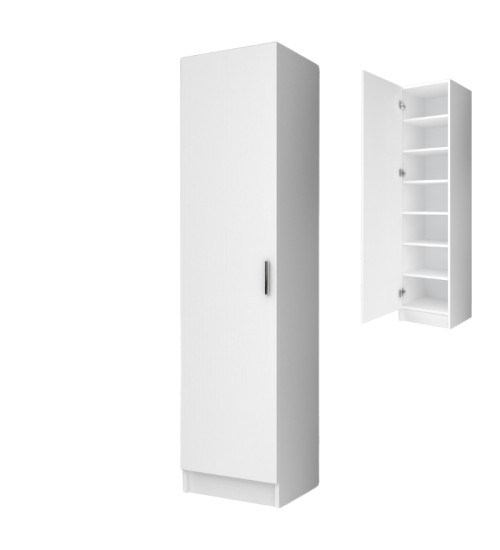 Ντουλάπα ρούχων-παπουτσοθήκη μονόφυλλη χρώμα λευκό 45x38x180εκ.