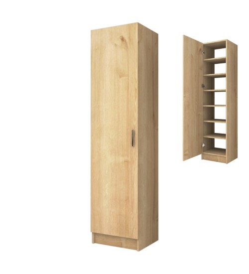 Ντουλάπα ρούχων - Παπουτσοθήκη Χρώμα Φυσικό 45x38x180εκ.