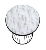 Τραπεζάκι Βοηθητικό Μεταλλικό- Χρώμα Μαύρο/Λευκό Εφέ Μαρμάρου