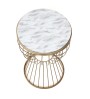 Τραπεζάκι Μεταλλικό Χρυσό - Λευκό Εφέ Μαρμάρου