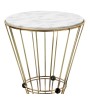 Βοηθητικό τραπεζάκι μεταλλικό- χρώμα χρυσό-λευκό εφέ μαρμάρου 32x32x58εκ.