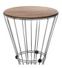 Τραπεζάκι Μεταλλικό - χρώμα Ασημί / Καρυδί 