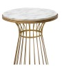 Βοηθητικό τραπεζάκι μεταλλικό- χρώμα χρυσό-λευκό εφέ μαρμάρου 35x35x58εκ.