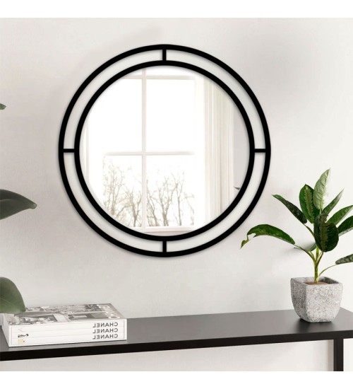 Καθρέφτης τοίχου Στρογγυλός Αλουμινίου - χρώμα Μαύρο 