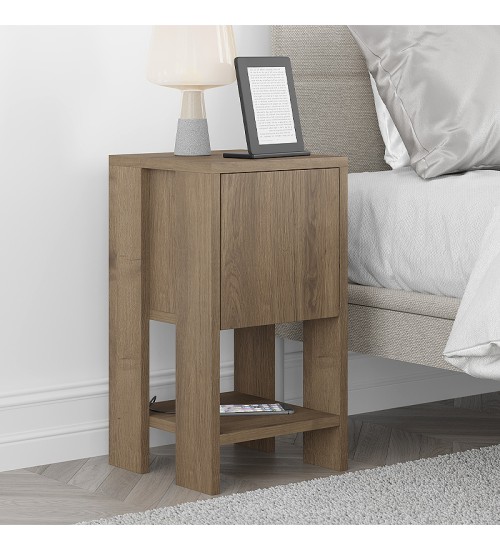 Κομοδίνο χρώμα ανοιχτό καρυδί 30x30x55εκ.