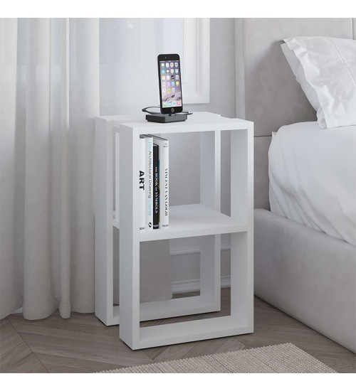 Κομοδίνο-τραπεζάκι βοηθητικό χρώμα Λευκό 34x30x55εκ.