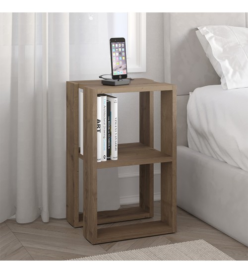 Κομοδίνο-τραπεζάκι βοηθητικό χρώμα ανοιχτό καρυδί 34x30x55εκ.