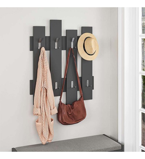 Κρεμάστρα Τοίχου Χρώμα Ανθρακί 64x4x81εκ.