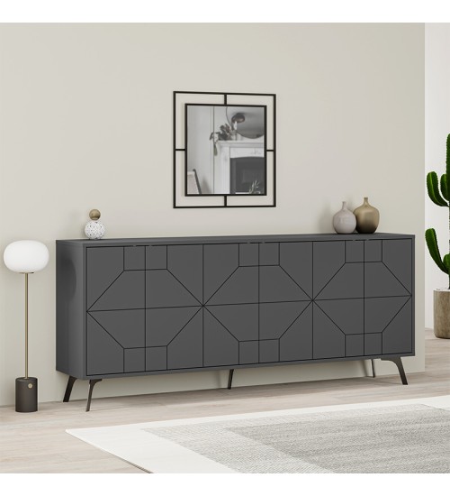 Μπουφές σε χρώμα Ανθρακί 184x35x77,4εκ.
