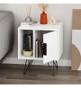 Κομοδίνο μεταλλικά πόδια - χρώμα Λευκό 50x44εκ.