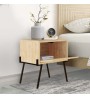 Κομοδίνο με Ντουλάπι Χρώμα Φυσικό Οξιάς 48x34εκ.