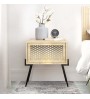 Κομοδίνο με Ντουλάπι Χρώμα Φυσικό Οξιάς 48x34εκ.
