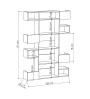Βιβλιοθήκη χρώμα Λευκό-Φυσικό 120x25,3x171εκ.