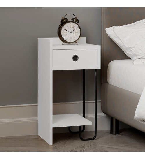 Κομοδίνο Αριστερό χρώμα λευκό 32x30εκ.