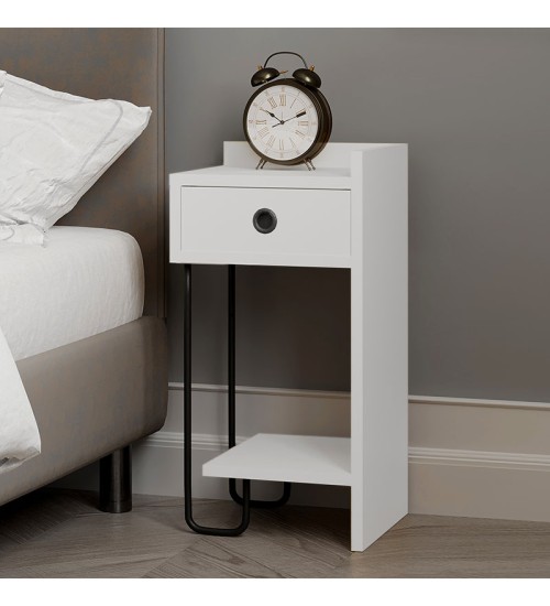 Κομοδίνο Δεξί χρώμα Λευκό 32x30εκ.